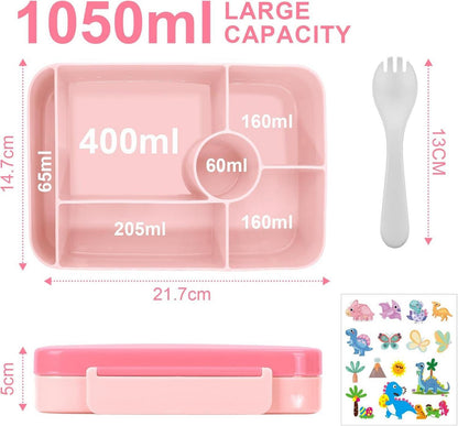 Brotdose Kinder Bento Box mit Fächern Auslaufsicher Lunchbox