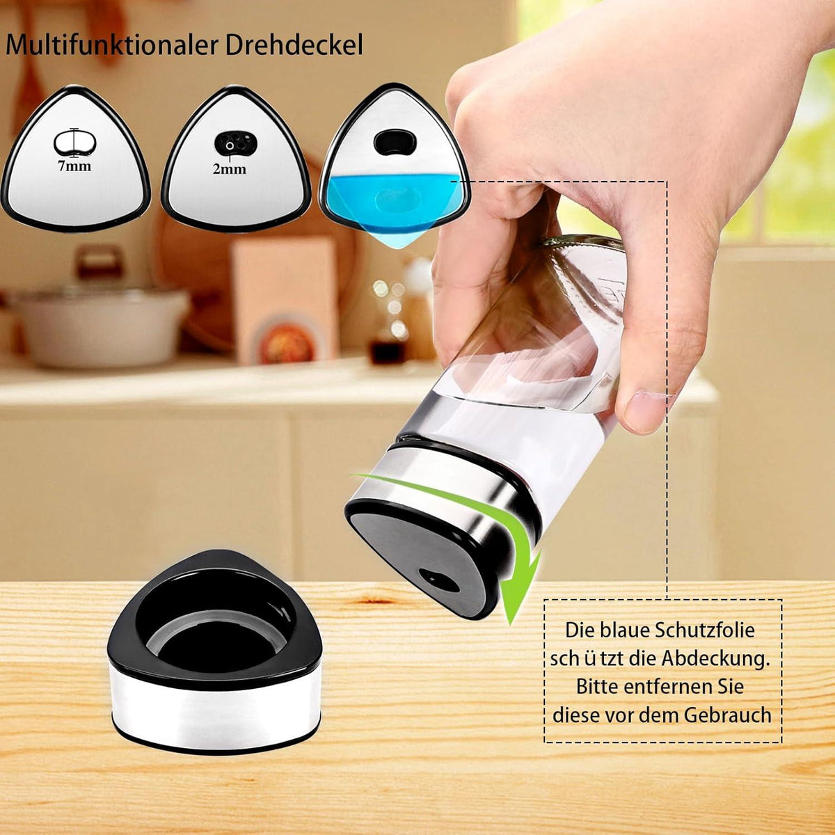 SAEIV 6er Pack Gewürzdosen 100ml Dreieck Form luftdicht Verschluss