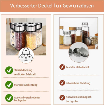 24 Gewürzgläser Dreiecke 160 Gewürzetiketten 120ml Luftdicht