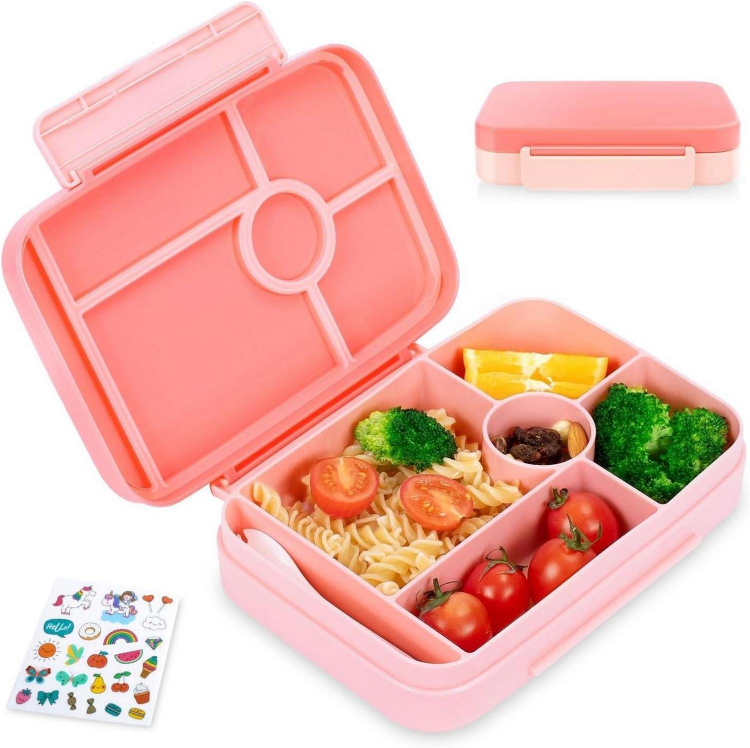 Brotdose Kinder mit Fächern 1050ml Auslaufsicher Bento-Box Pink