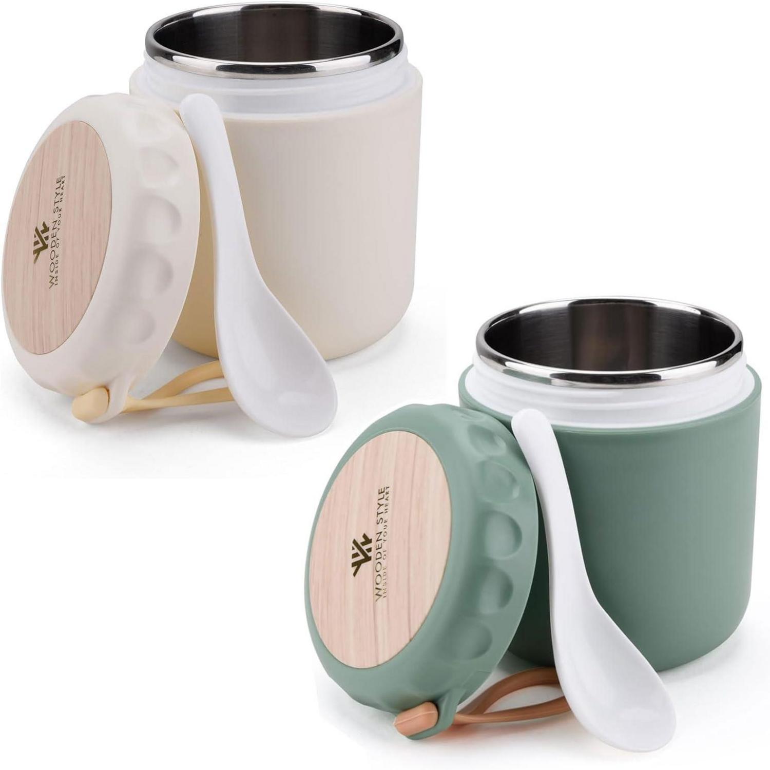Isolierter Müslibecher to go aus Edelstahl 400ml für Unterwegs