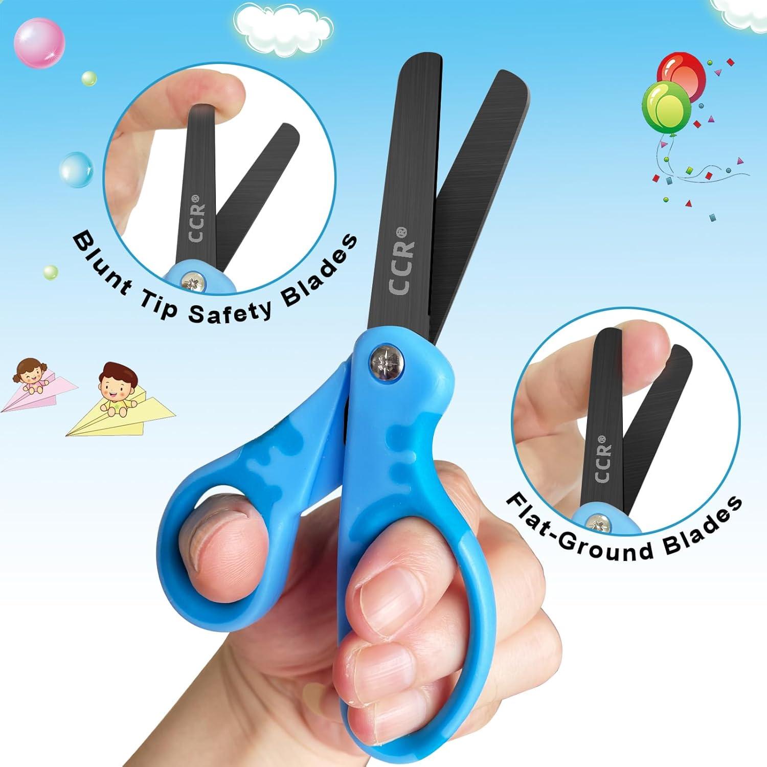 CCR Kinderschere Schwarz 13,5 cm mit Weichem Griff und Hülle