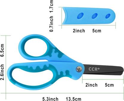 Kinderschere mit Kappen 13,5 cm Schwarz - Sicherheitsschere für Kinder