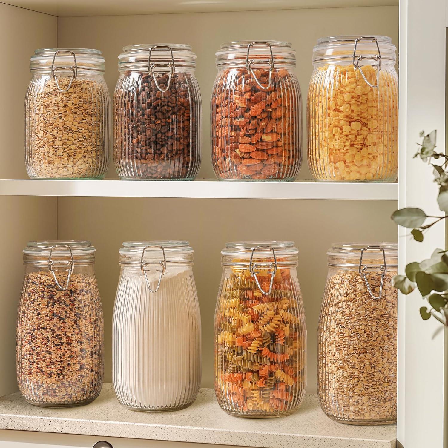 Einmachgläser 1L Bügelverschluss 3er-Set - Gestreift - Vorratsgläser - Konserven