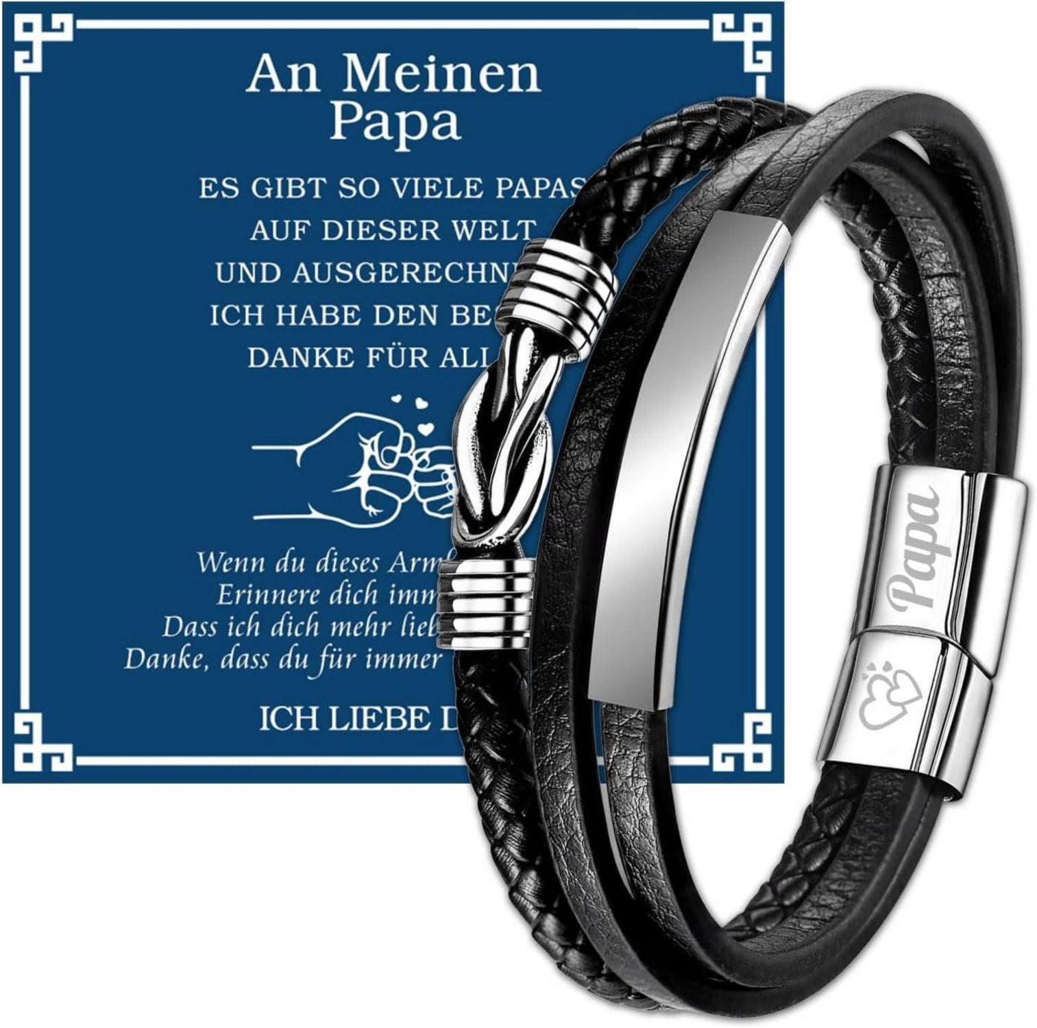 Lederarmband mit Gravur für Herren - Vatertagsgeschenk