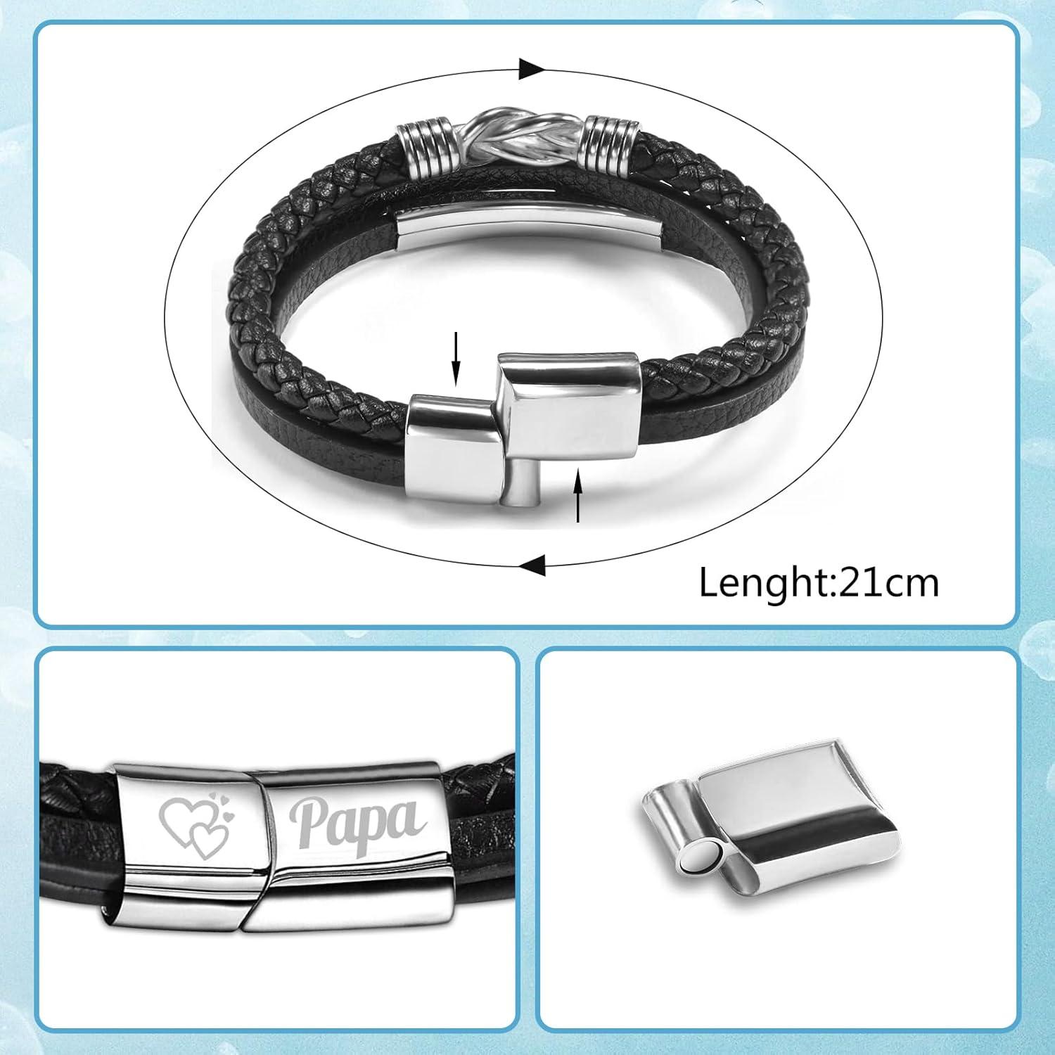 Lederarmband mit Gravur für Herren - Vatertagsgeschenk