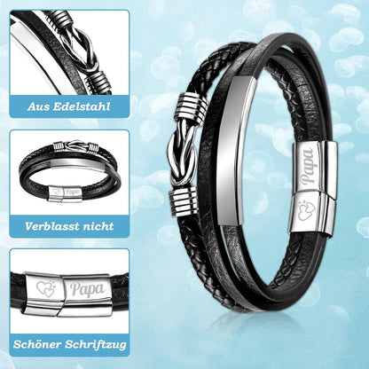 Papa Armband Leder mit Gravur Vatertagsgeschenk Männer Geschenke