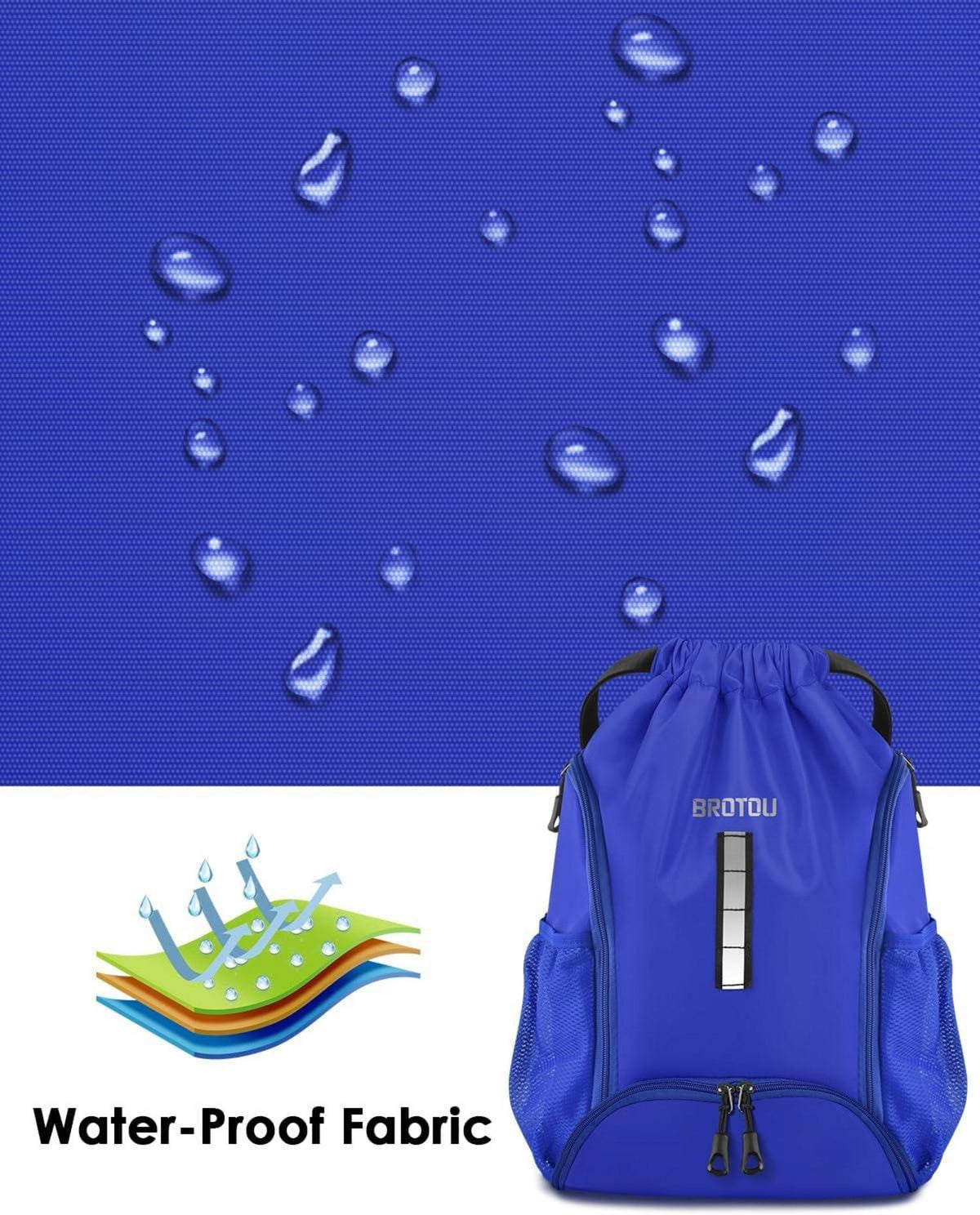 Sportbeutel Fußballtasche Rucksack Kordelzug Wasserfest Herren Damen Kinder