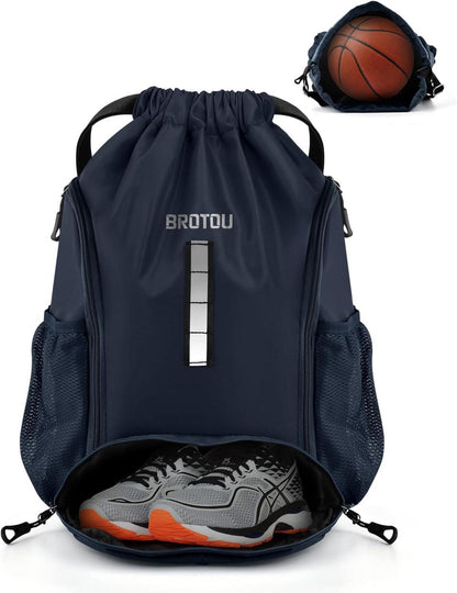 Sportbeutel Fußballtasche Rucksack Kordelzug Gymsack mit Schuhfach