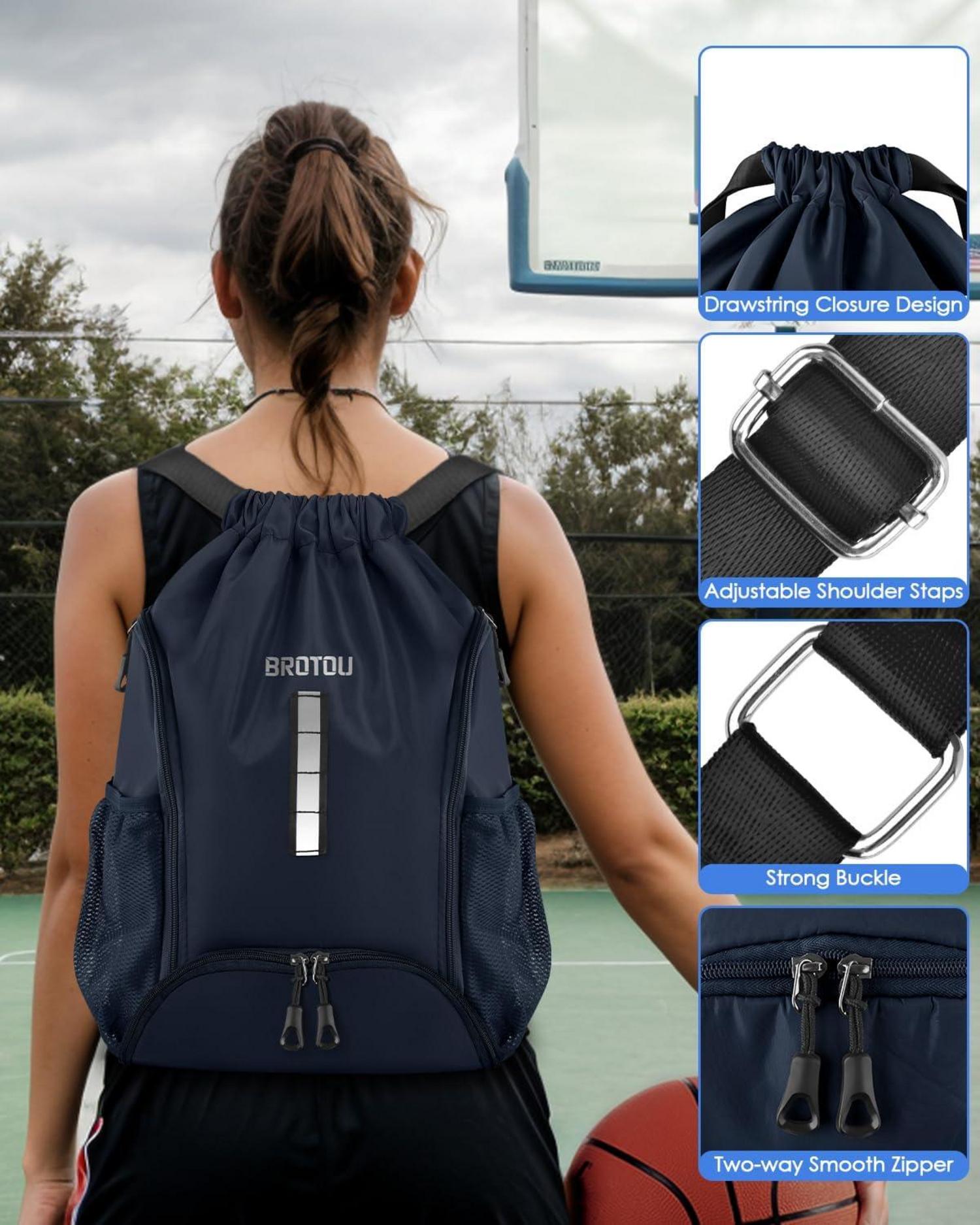 Sportbeutel Fußballtasche Rucksack Kordelzug Gymsack mit Schuhfach