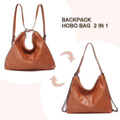 Pahajim Damen Rucksack PU Lederrucksack 2 in 1
