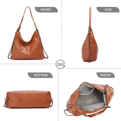 Pahajim Elegant PU Lederrucksack Handtasche 2 in 1 Wasserdicht Hobo