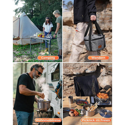 Camping Kochgeschirr Edelstahl Set für 4 Personen
