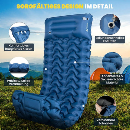 Isomatte Selbstaufblasend 10cm hoch Camping Schlafmatte