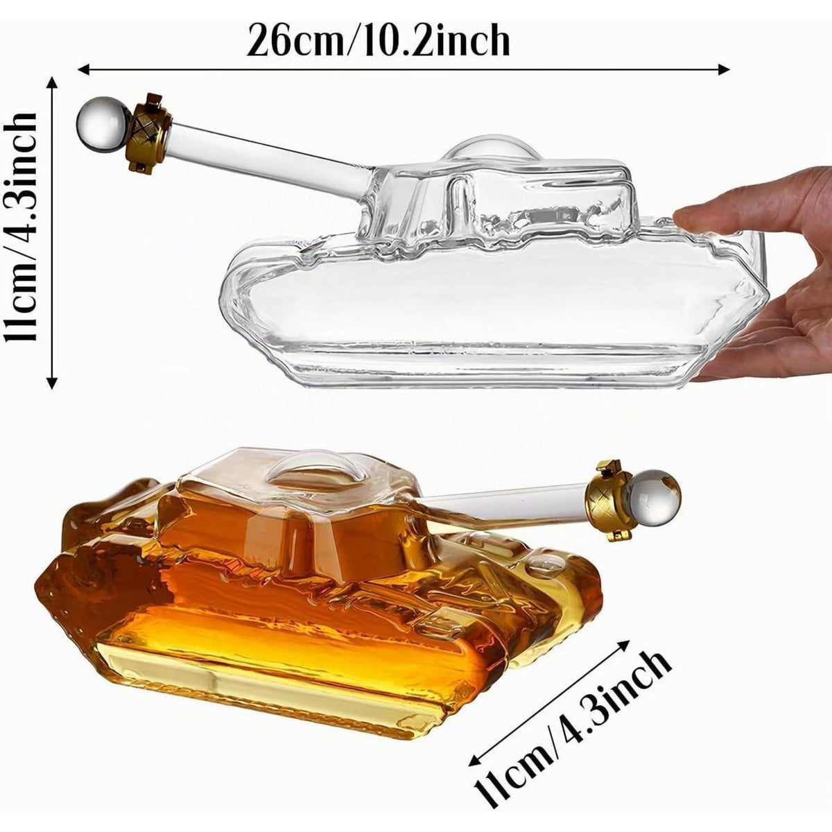 Panzer Karaffe 1000ml mit Gläsern – Whisky Geschenkset