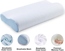 Orthopädisches Memory Foam Kopfkissen mit Bambus Bezug