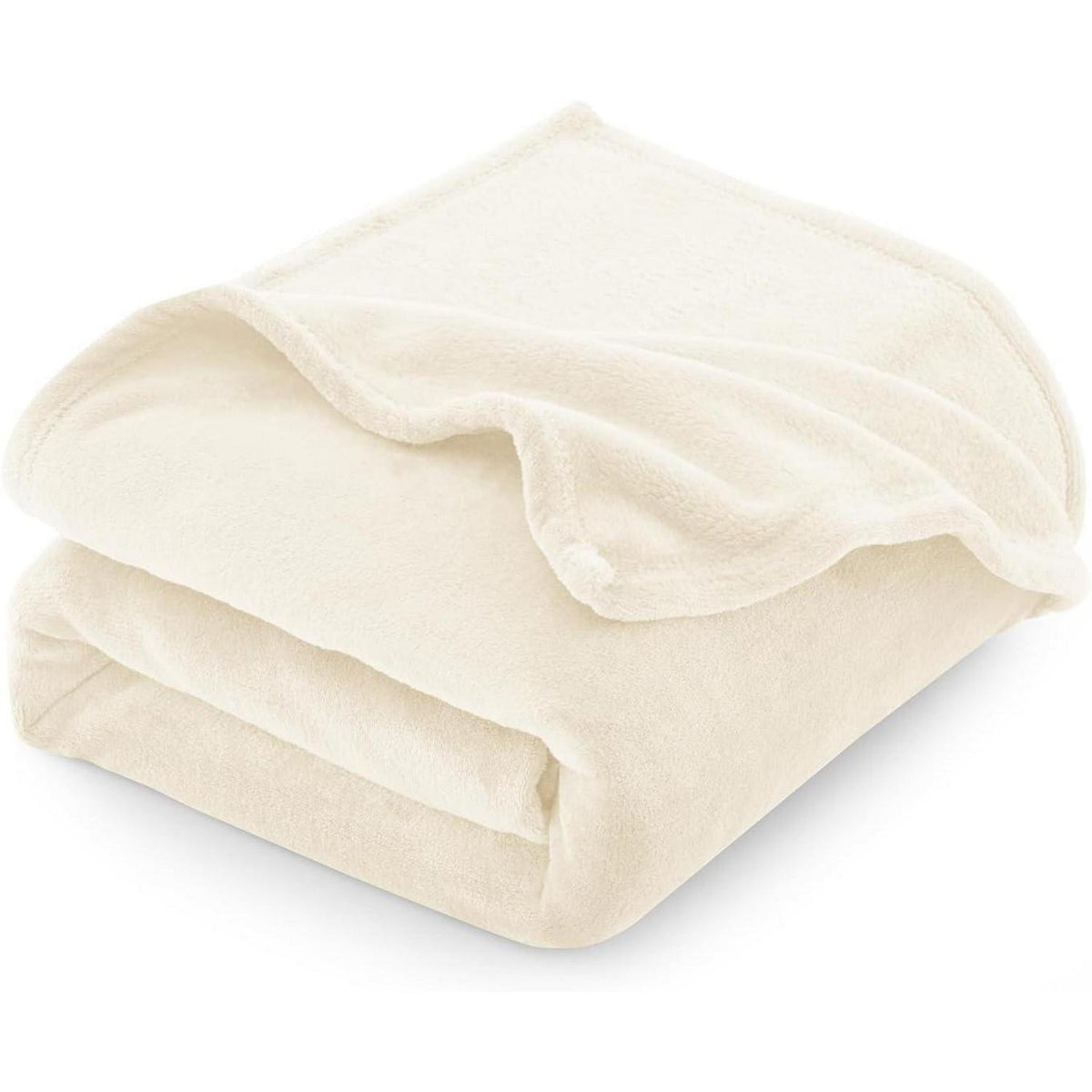 Kuscheldecke XXL 220x240 cm Creme Flanell Weich & Warm