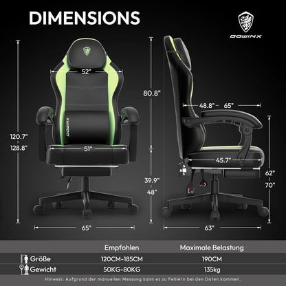 Dowinx Gaming Stuhl Racing Gamer Stuhl mit Massage
