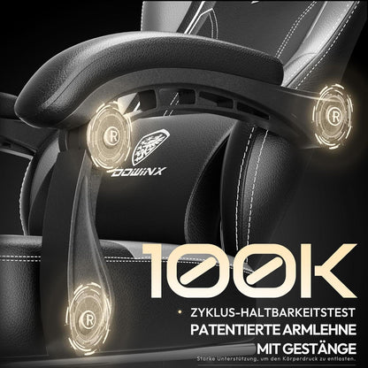 Dowinx Gaming Stuhl mit Massage Lendenwirbelstütze und