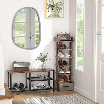Asymmetrischer Wandspiegel Oval Grau Modern 65x45cm