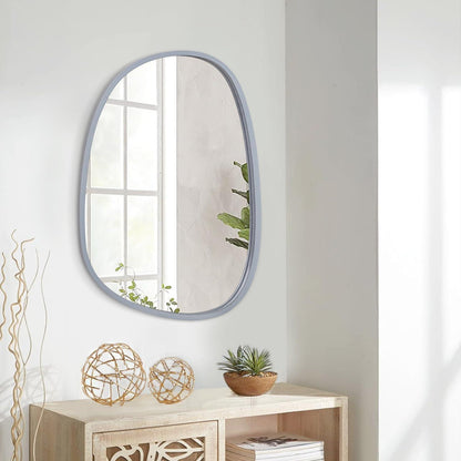 Asymmetrischer Wandspiegel Oval Grau Modern 65x45cm