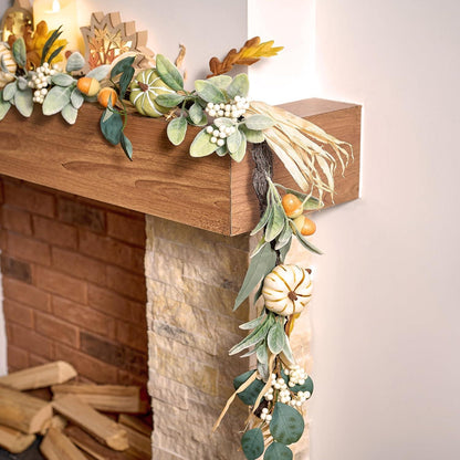 Herbstgirlande 150cm Kürbis Ahornblatt Fenster Party Thanksgiving