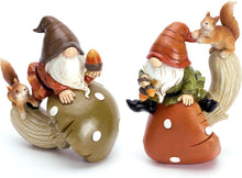 Herbstdeko Gartendeko Figuren Kunstharz Zwerge Tiere Erntedank 2er