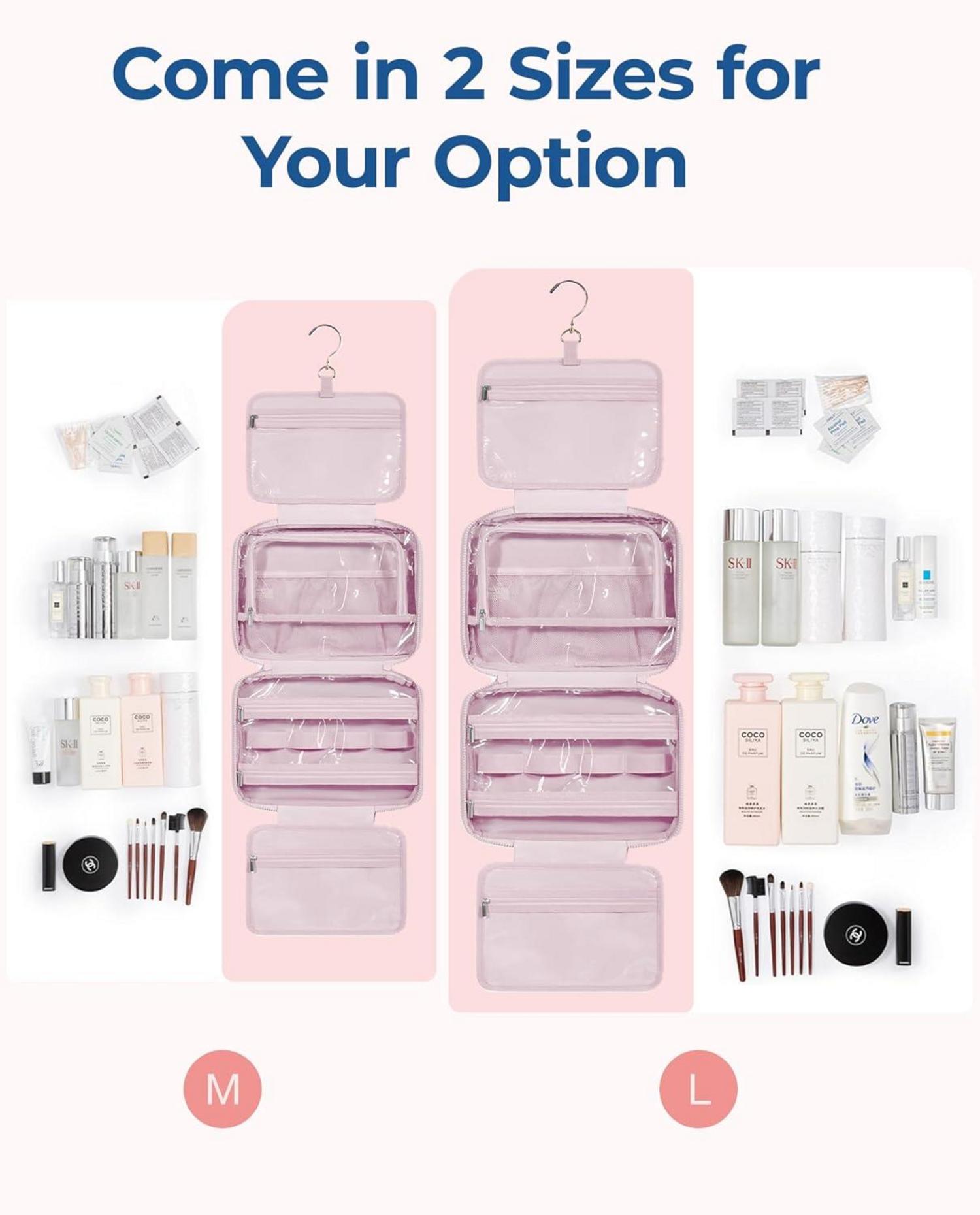 BAGSMART Kulturbeutel zum Aufhängen Rosa Groß Makeup Organizer