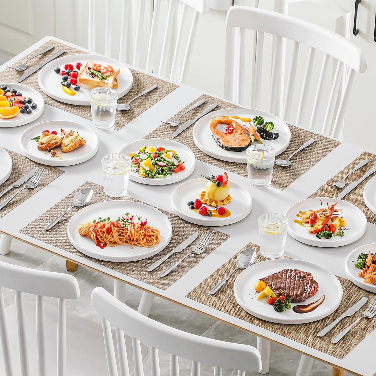 vancasso VENUS Speiseteller Set 6 Personen Ø 10.5 inch Weiß Geschirr