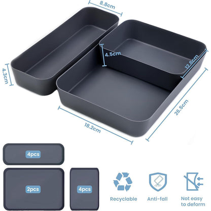 Bugucat Schubladen Organizer 10er Set Kunststoff Grau 3