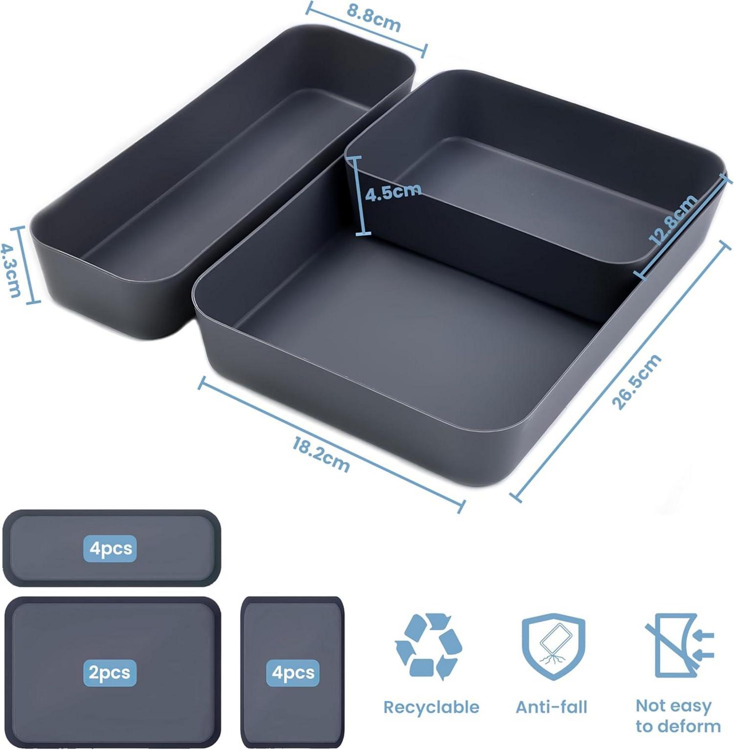 Bugucat Schubladen Organizer 10er Set Kunststoff Grau 3