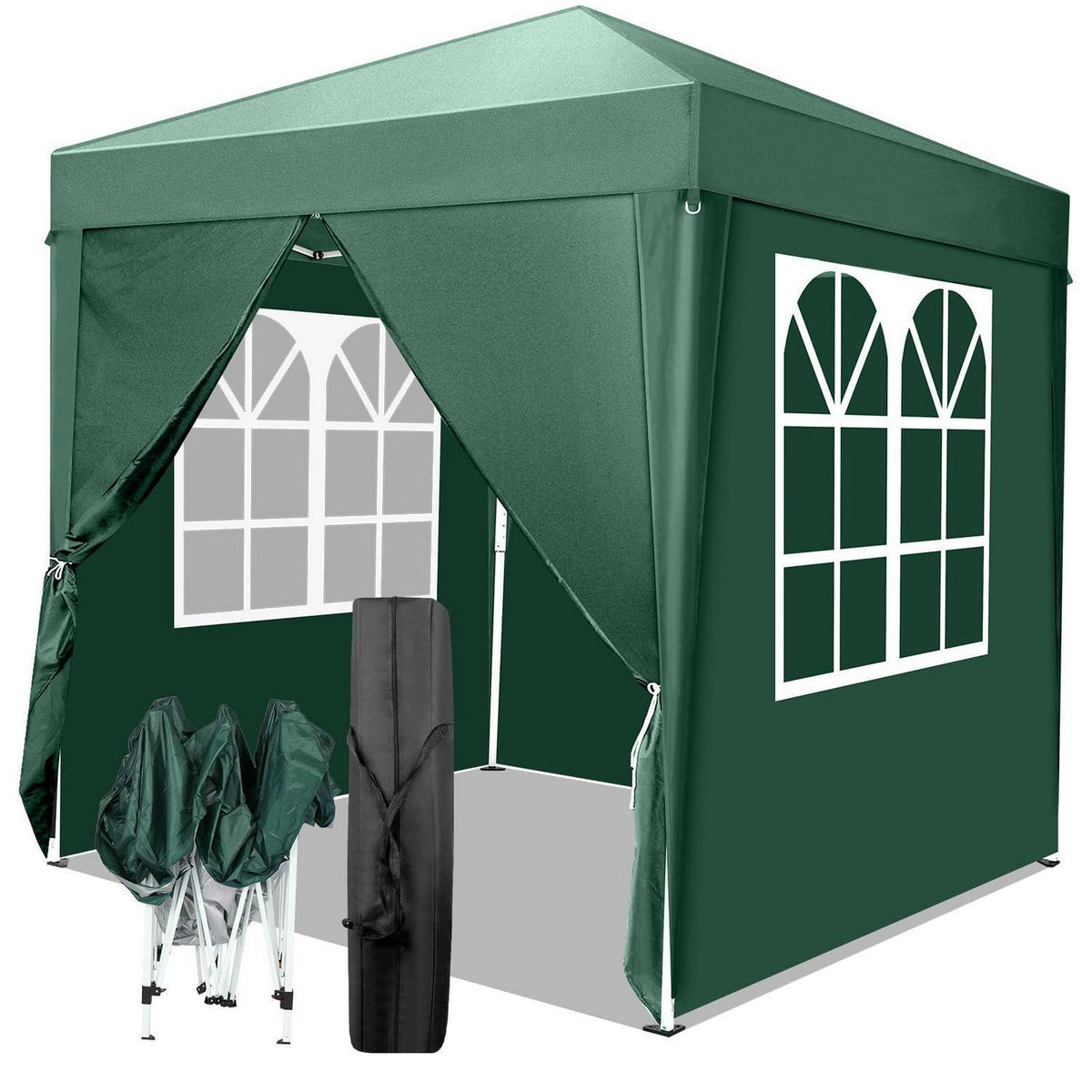 2x2m Faltpavillon mit Seitenteilen – UV-Schutz & Winddicht