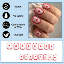 24 Stück Valentinstag Nägel French Press on Nails Rot
