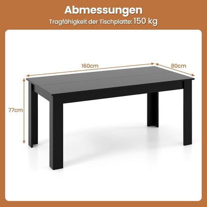 Holz Esstisch 160x80 cm – Modern & Stabil für 4 Personen