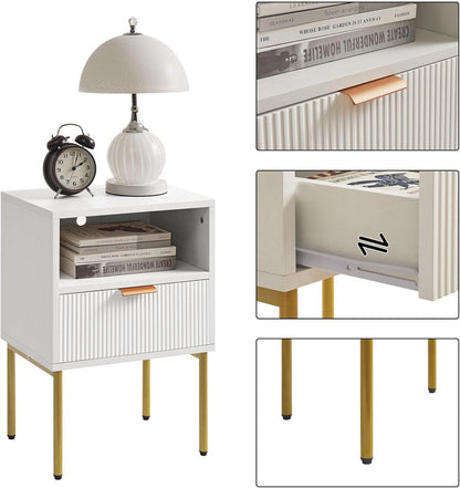 Nachttisch im Mid-Century-Stil mit Aufbewahrungsschublade und