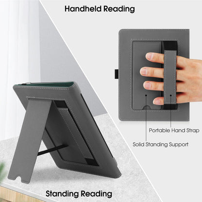 Universal eReader Hülle 6-6.8 Zoll PU Leder Ständer Cover Handschlaufe