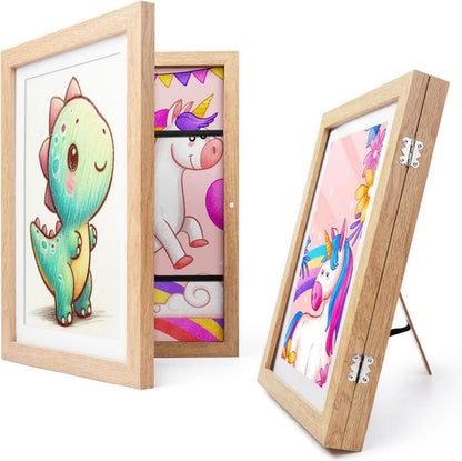 Kinderbilderrahmen A4 Acrylglas Holzfarben 2er Set