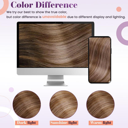 Echthaar Verlängerung Draht Ombre Braun 45cm