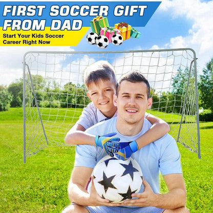 Kinder Torwarthandschuhe Fussball Trainingshandschuhe rutschfest Blau-Gelb 5