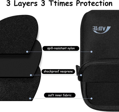 Neopren Laptop Tasche 17 17,3 Zoll Hülle Handtasche Schwarz 41x30,5 cm