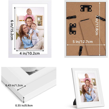 Bilderrahmen Set 10x15 & 13x18 cm Weiß Collage Fotorahmen