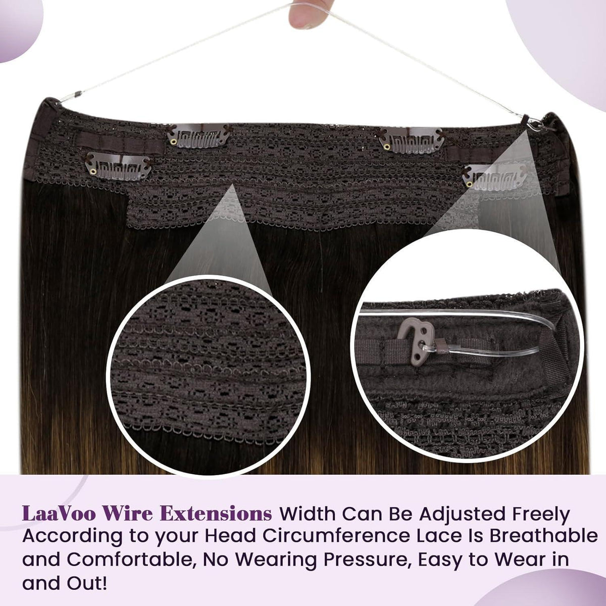 Ombre Braun Echthaar Haarverlängerung mit Draht – 35cm
