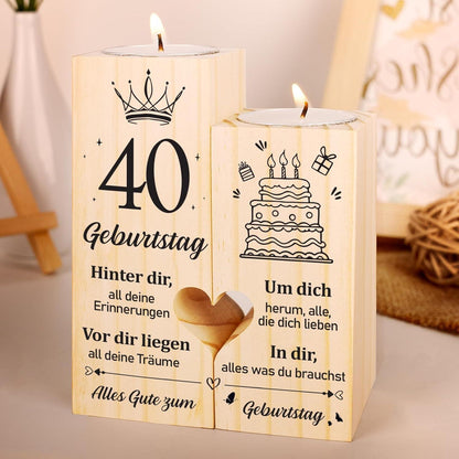 Personalisierter Kerzenständer 40. Geburtstag Geschenk 1985