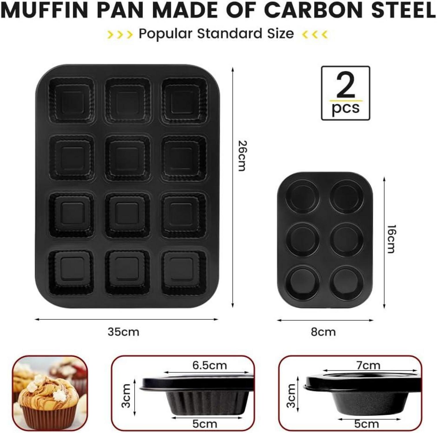 Bugucat Brownie Muffin Backform 2er-Pack Antihaftbeschichtet