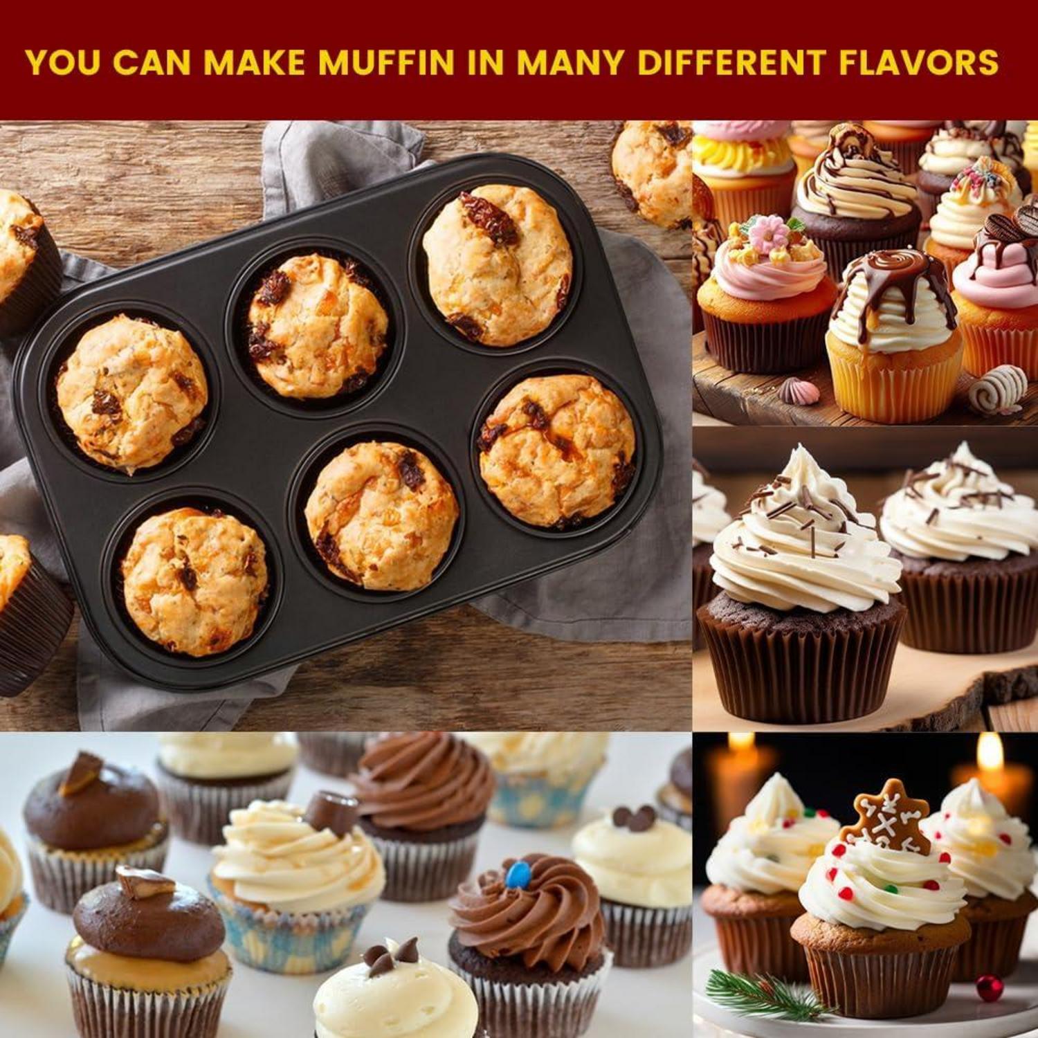 Brownie Muffin Backform 2er-Pack Antihaft Cupcake Kuchen Backblech