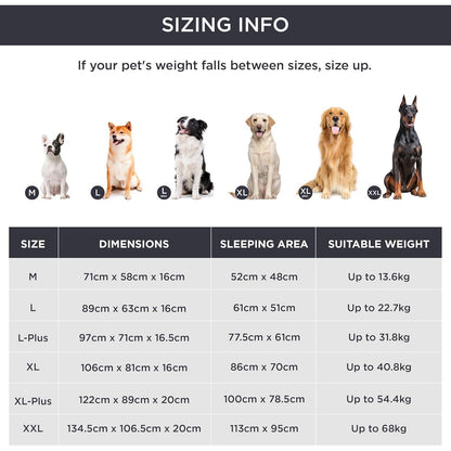 Orthopädisches Hundebett Haselnussbraun L 106x80 cm