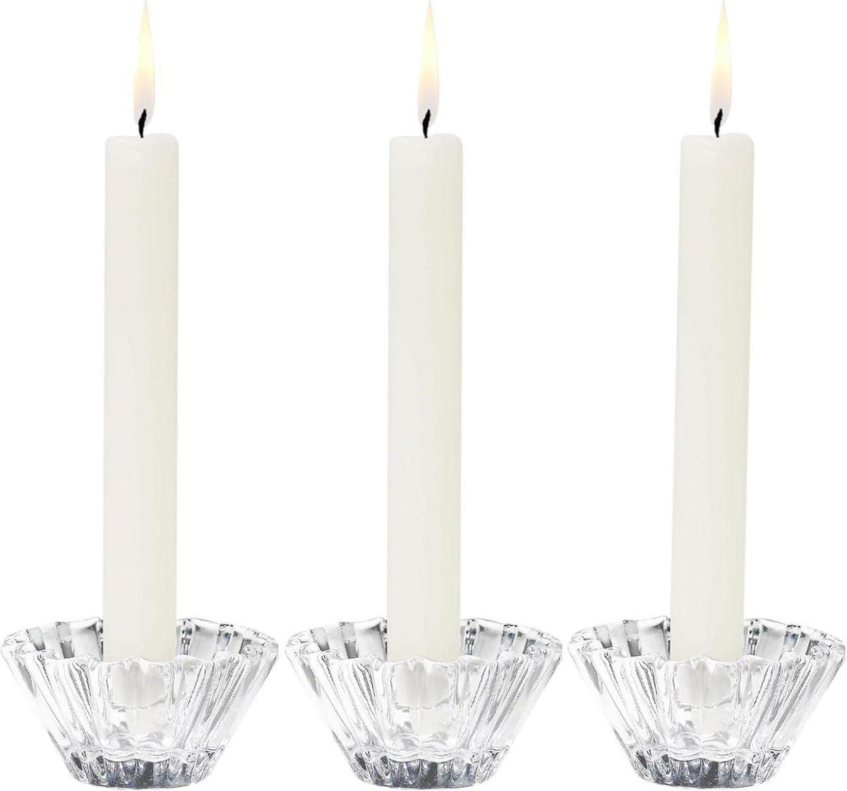 Kerzenhalter Glas Stabkerzen 3er Set Klar Hochzeit Party Deko