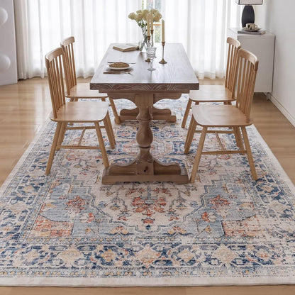 CHOSHOME Waschbarer Teppich Vintage 80x150CM Schlafzimmer Wohnzimmer