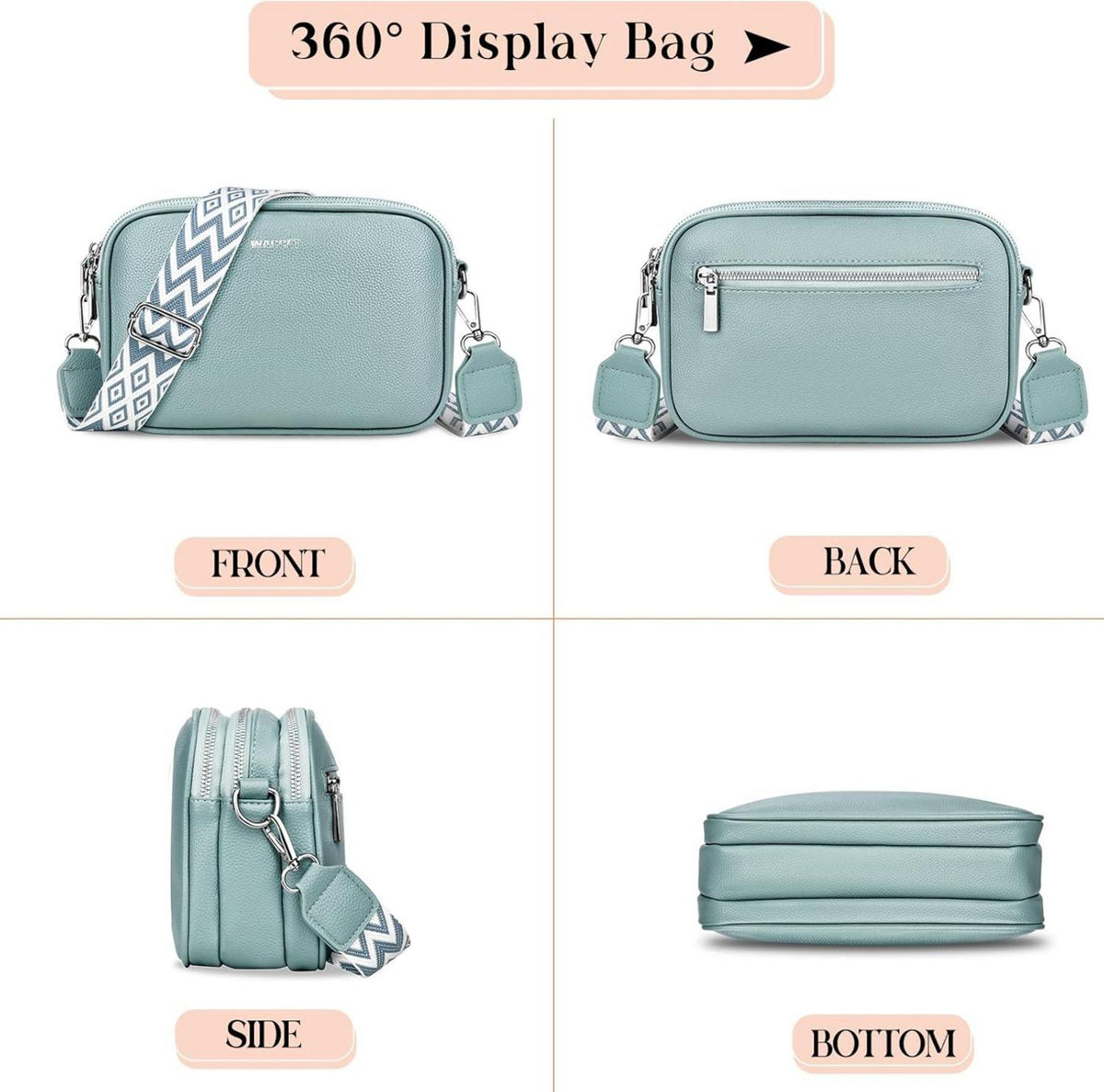 Umhängetasche Damen Schultertasche PU Leder Crossbody Bag