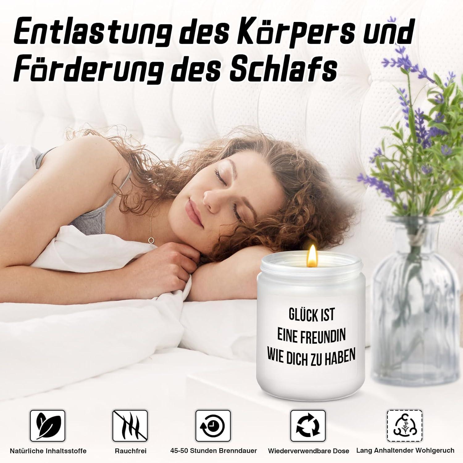 Lavendel Duftkerze für Freundin - Geburtstagsgeschenk & Weihnachtsgeschenk